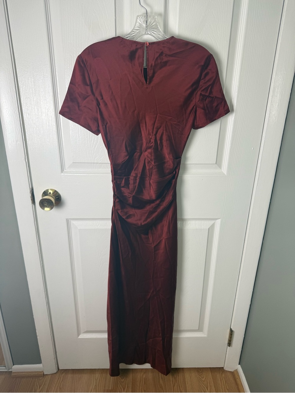 Staud Marcel Silk Dress in Sangria 4 - Picture 6 of 11
